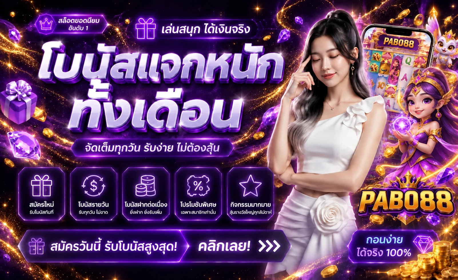 แบนเนอร์ PABO88 สล็อตออนไลน์ PG Soft